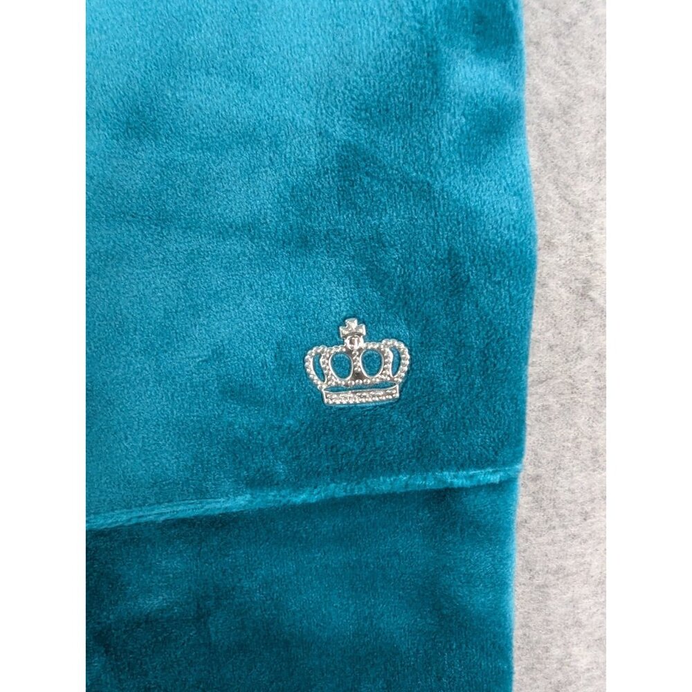 Juicy Couture Tracksuit Pants Womens SZ XL Turquoise Velour Straight Leg Y2K - Picture 4 of 11